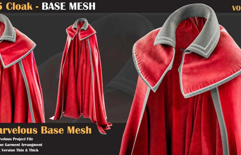 15 斗篷基础网格 - 15 Cloak BASE MESH - VOL 24