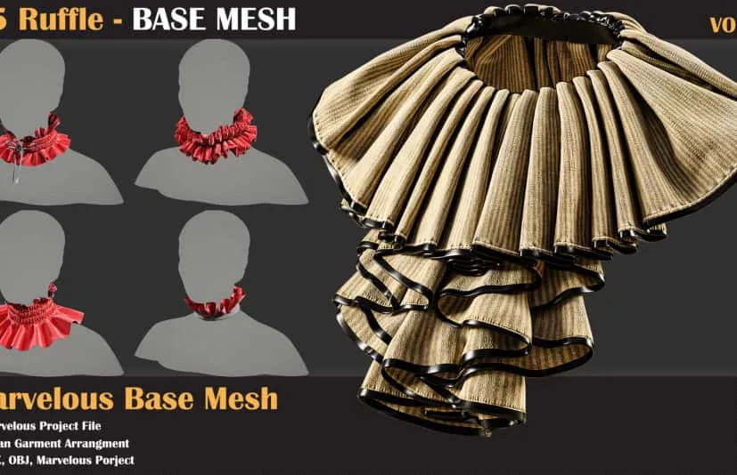 15 褶边基础网格 - 15 Ruffle BASE MESH - VOL 22
