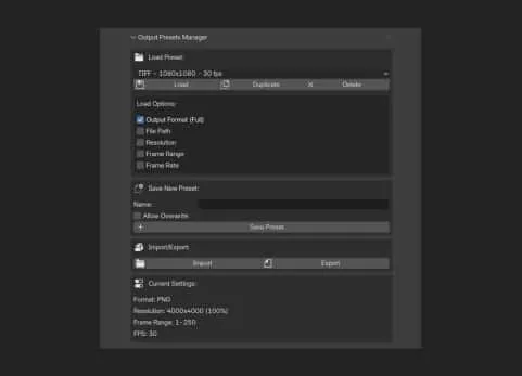 Blender的渲染输出预设及管理器 Render Output Presets And Manager For Blender v2.0