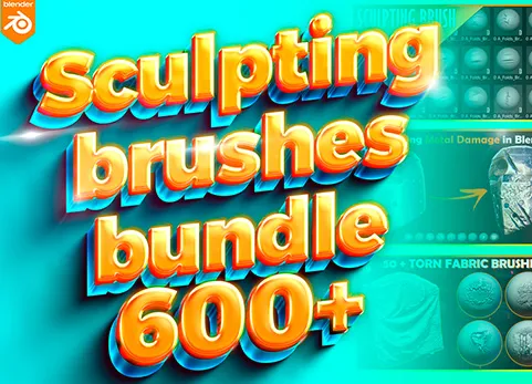 blender 600+雕刻笔刷套装画笔插件 Sculpting Brushes Library