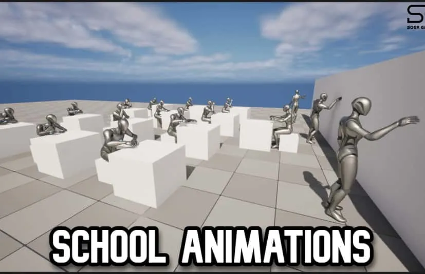 学校老师学生学习上课生活动作动画-School Animations