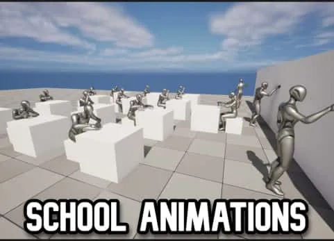 学校老师学生学习上课生活动作动画-School Animations