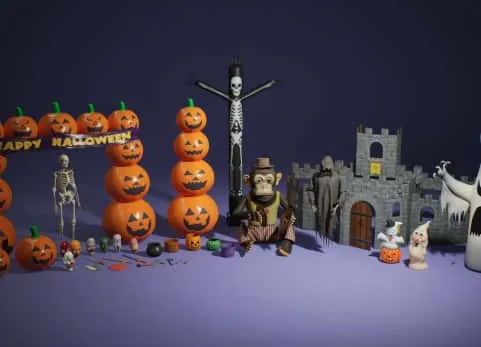 假日特辑第二卷 - 万圣节装饰 Holidays VOL.2 - Halloween Decor (Nanite and Low Poly)