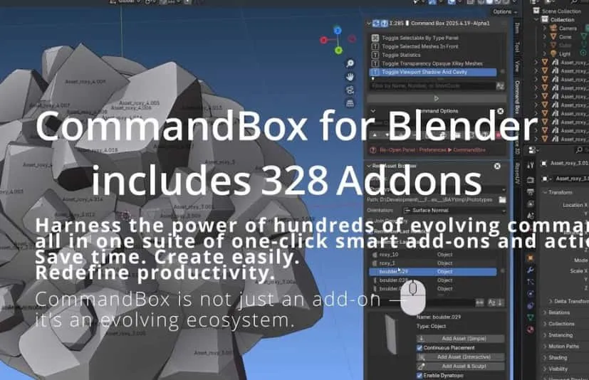 Blender插件 Command Box 快捷功能命令调用工具集