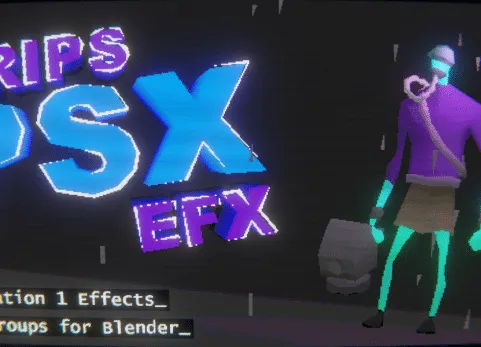 Blender材质 Drips Psx Efx v1.4 视觉特效游戏像素画纹理