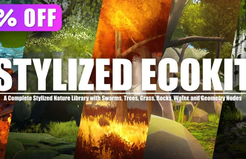 Blender风格化Stylized Ecokit资产库Nature Assets生成器 Flora Assets Stylized Nature Pack - EcoKit