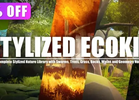 Blender风格化Stylized Ecokit资产库Nature Assets生成器 Flora Assets Stylized Nature Pack - EcoKit
