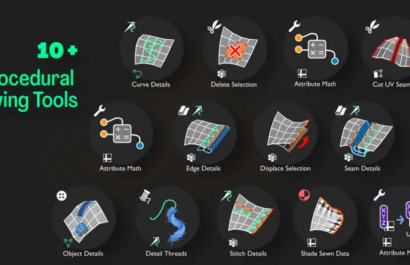 Blender 4.2+的程序性布料缝纫工具箱 Procedural Cloth Sewing Toolbox v0.35