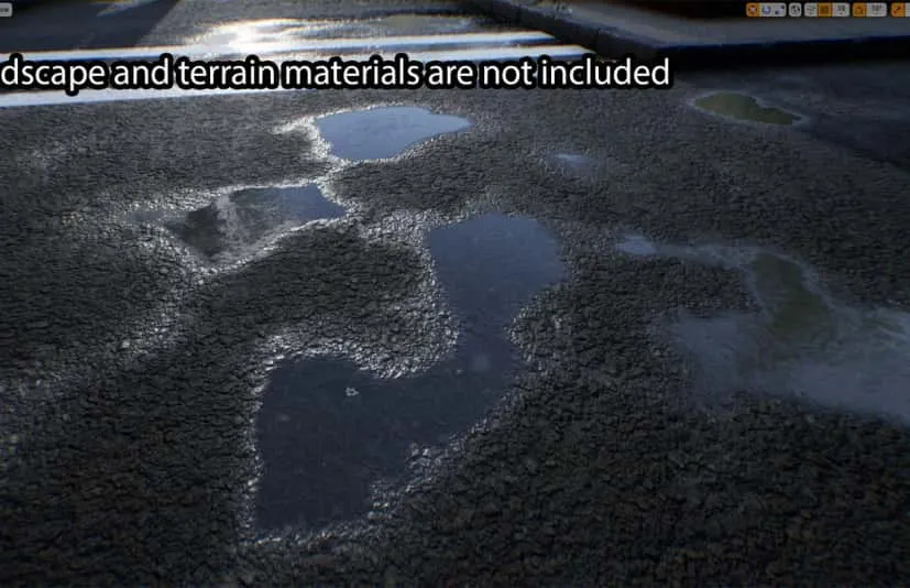 写实路面水渍水坑积水贴花水印材质 Puddles