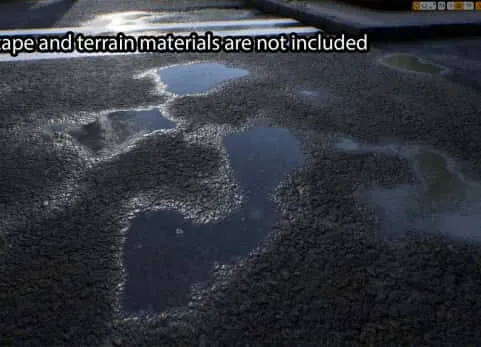 写实路面水渍水坑积水贴花水印材质 Puddles