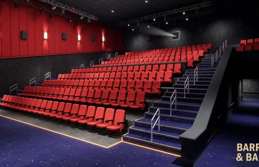 电影院放映厅大厅售票厅 movie theater scene with foyer