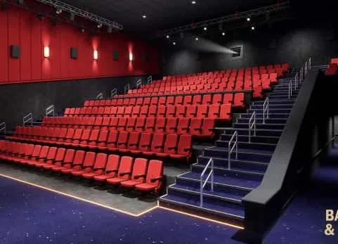 电影院放映厅大厅售票厅 movie theater scene with foyer