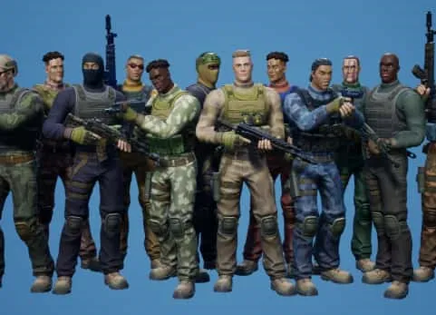 风格化角色包 军事男性 女性 Styled Characters Pack Military Male Female