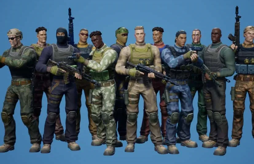 风格化角色包 军事男性 女性 Styled Characters Pack Military Male Female