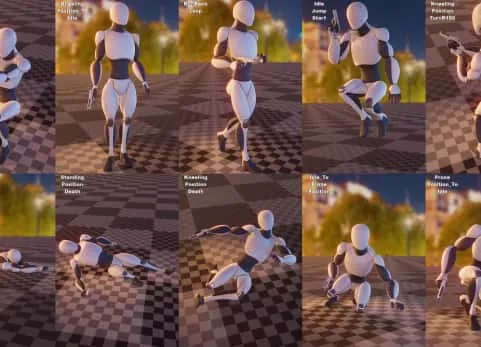 女性运动手枪动画 Female Movement Pistol