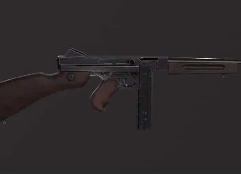 二战冲锋枪武器模型 M1A1 - WW2 Submachine Gun