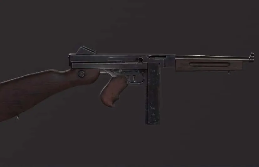 二战冲锋枪武器模型 M1A1 - WW2 Submachine Gun