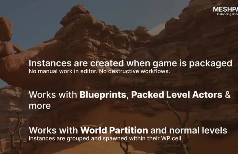 关卡静态网格自动实例化工具包括文档 Meshpack