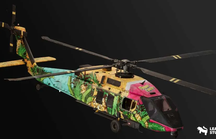 军用直升机 - 已绑定 可通过蓝图控制且带有皮肤 Military Helicopter - Rigged/BP Controllable w/skins ( Military Helicopter )