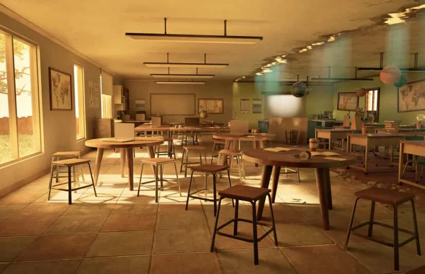 复古现代风格的教室内部环境 Retro Modern Classroom Interior Environment 复古现代风格的教室内部环境 Retro Modern Classroom Interior Environment