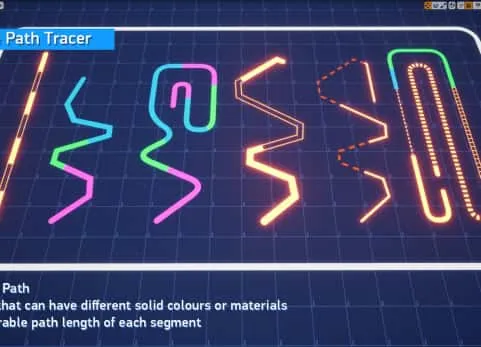 数字孪生样条线路径箭头边框插件 Simple Path Tracer