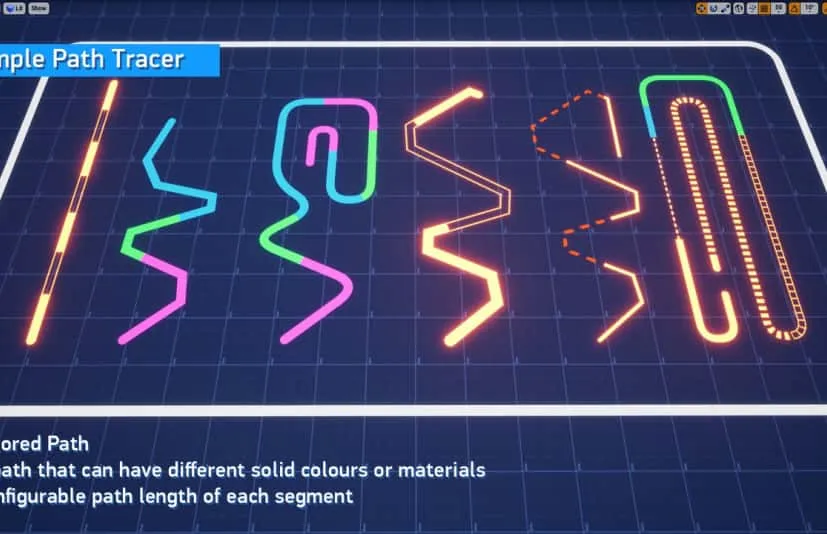 数字孪生样条线路径箭头边框插件 Simple Path Tracer