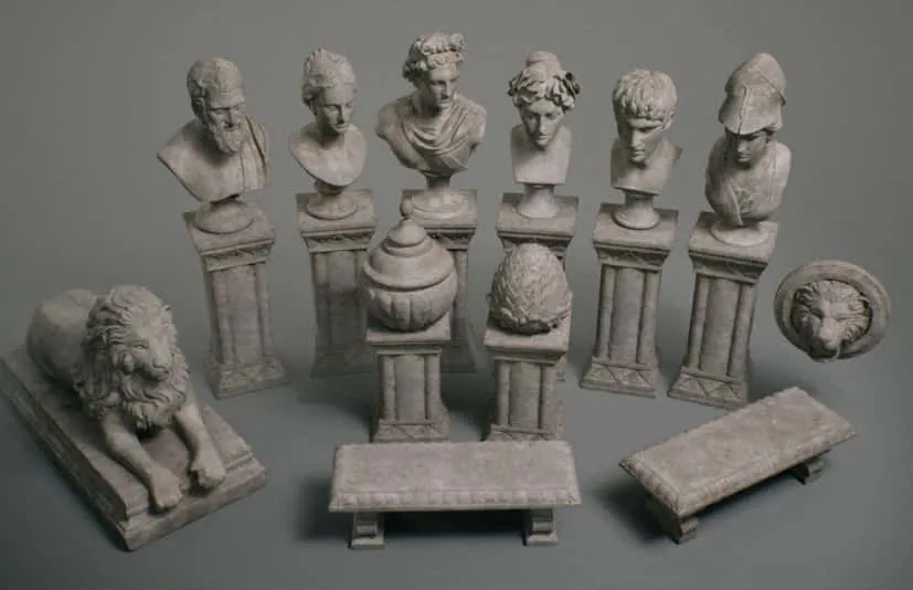 雕像与长椅 Stone Sculptures VOL.2 - Statues and Benches 雕像与长椅 Stone Sculptures VOL.2 - Statues and Benches