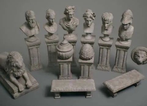 雕像与长椅 Stone Sculptures VOL.2 - Statues and Benches