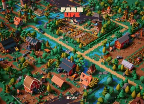 Farm Life 卡通农场牧场场景农具农民道具农作物家禽