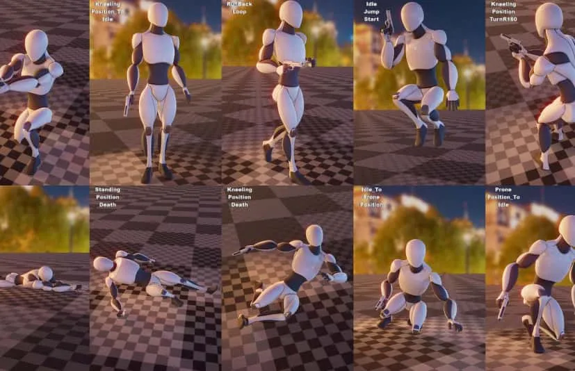 女性运动手枪动画 Female Movement Pistol