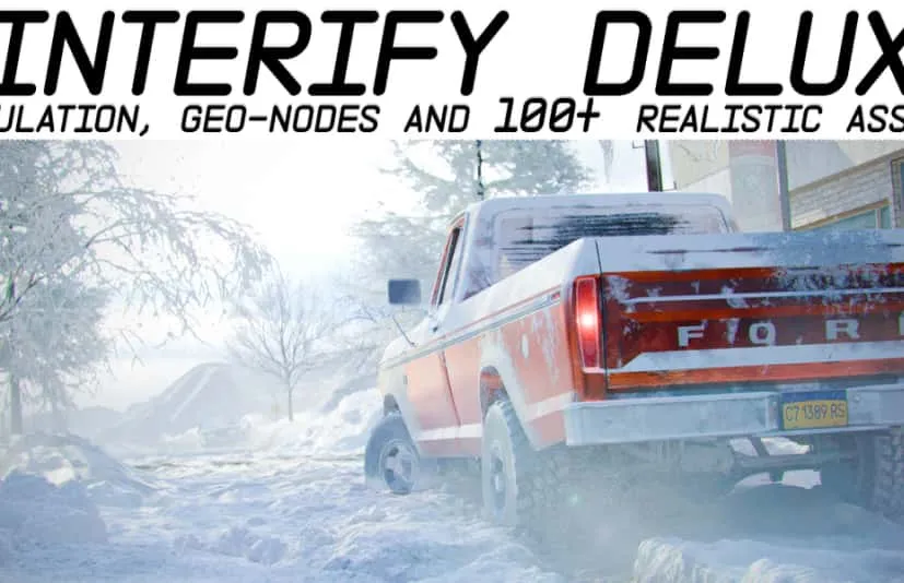 Blender资产 Winterify Deluxe 1.0 冬季自然环境资产包雪霜冰冻