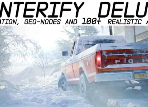 Blender资产 Winterify Deluxe 1.0 冬季自然环境资产包雪霜冰冻