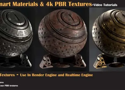 26种智能材料和4K PBR纹理 + 视频教程  26 Smart Materials + 4K PBR Textures+Video Tutorial