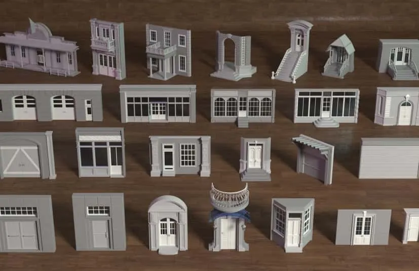 建筑立面合集1 - 25件  Building Facade Collection 1 - 25 pieces