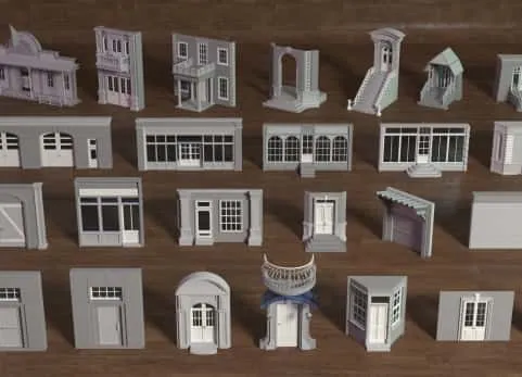 建筑立面合集1 - 25件  Building Facade Collection 1 - 25 pieces