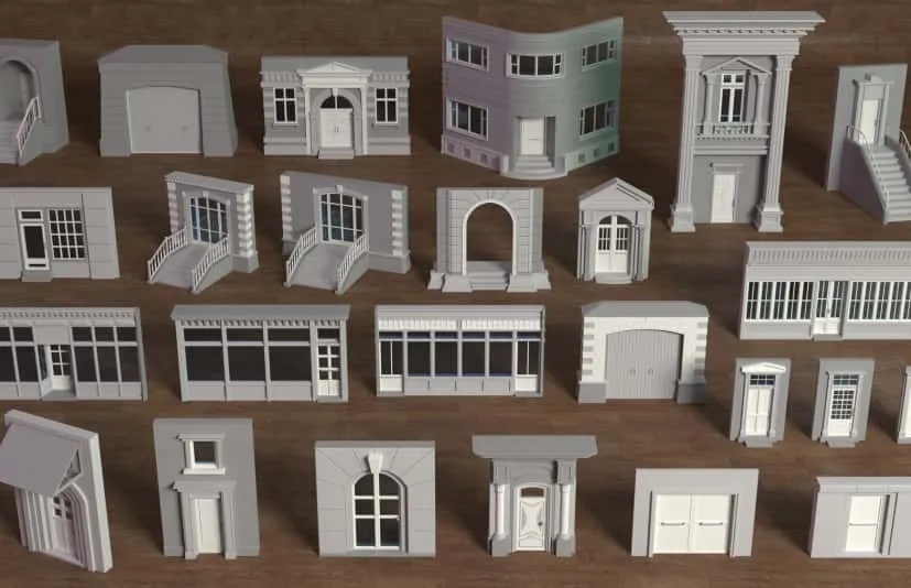 建筑立面集合2 - 25件  Building Facade Collection 2 - 25 pieces