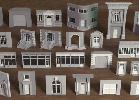 建筑立面集合2 - 25件  Building Facade Collection 2 - 25 pieces