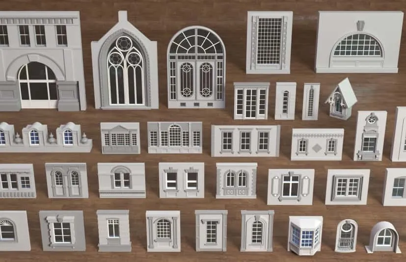 建筑立面合集3 - 34件  Building Facade Collection 3 - 34 pieces