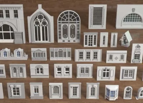 建筑立面合集3 - 34件  Building Facade Collection 3 - 34 pieces