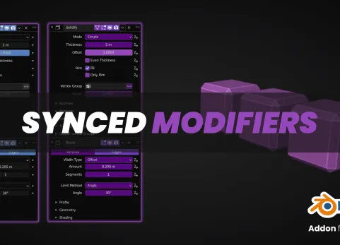 Blender插件Synced Modifiers V2.3 自动同步所有修改器