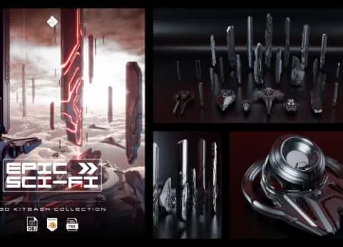 建筑和环境资产 3D Kitbash 包  Epic Sci-Fi - 3D Kitbash Pack