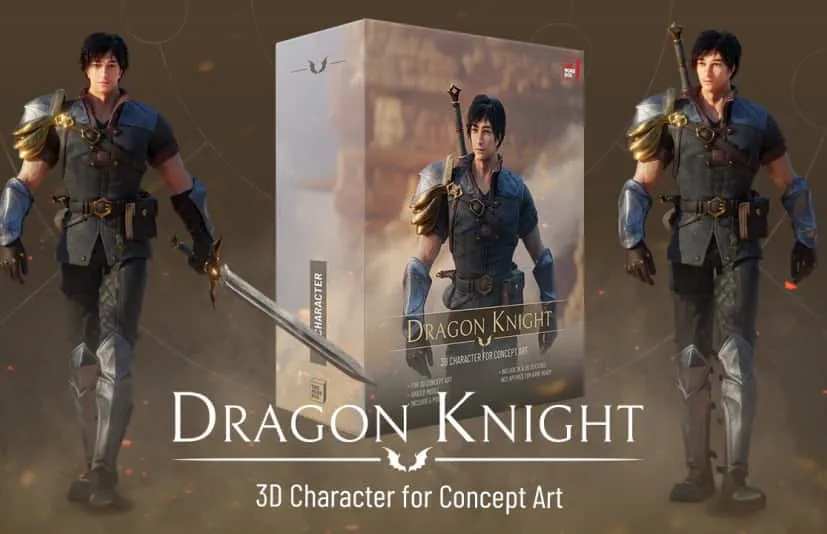 龙骑士——概念艺术用3D角色  Dragon Knight - 3D Character for Concept Art