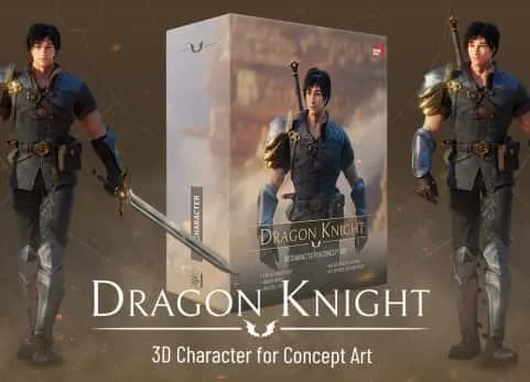 龙骑士——概念艺术用3D角色  Dragon Knight - 3D Character for Concept Art