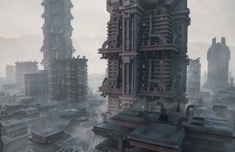 野兽派结构拼接建筑 Brutalist Structures Kitbash Buildings