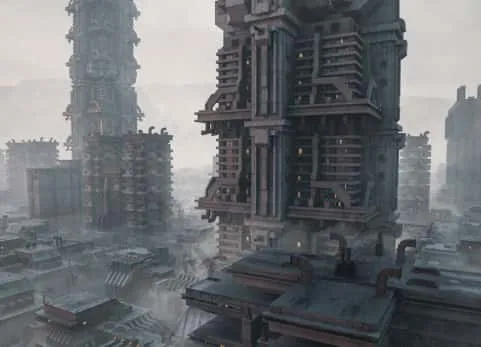 野兽派结构拼接建筑 Brutalist Structures Kitbash Buildings