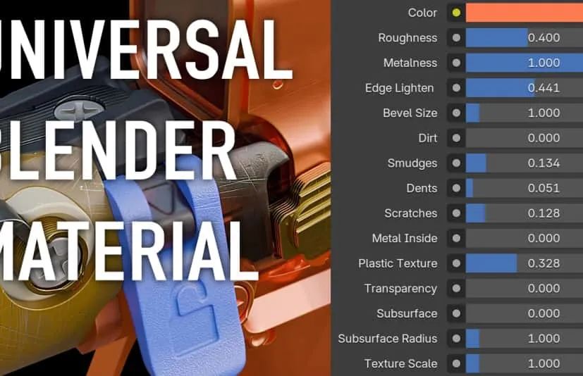blender材质源文件通用材质无需展UV节点 Universal Blender Material v1 (A2)