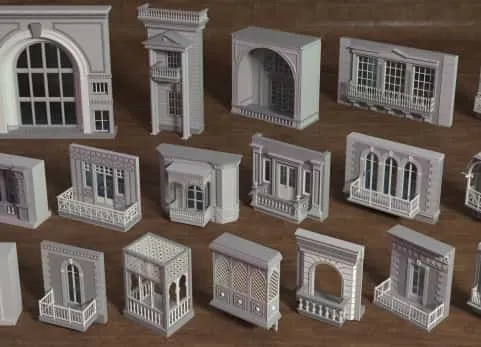 建筑立面集合6 - 18件  Building Facade Collection 6 - 18 pieces