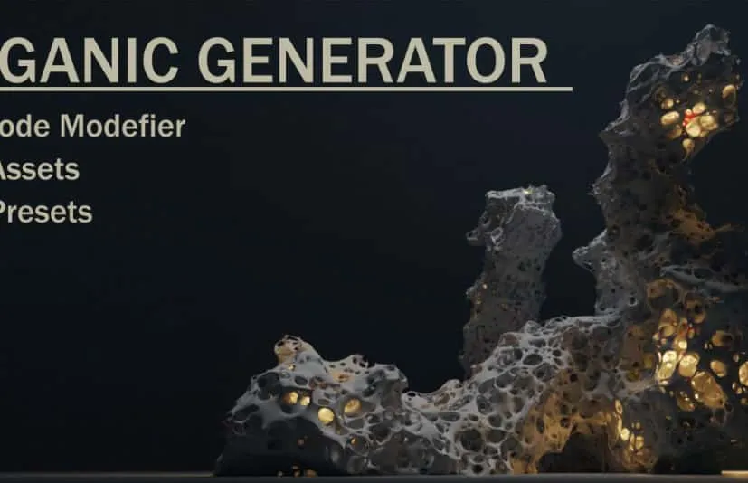 Blender预设资产Organic Generator有机体生成器生物形状建模