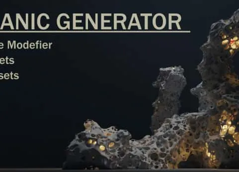 Blender预设资产Organic Generator有机体生成器生物形状建模