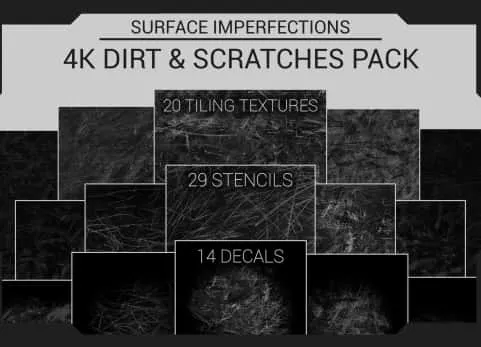 表面瑕疵 - 灰尘与划痕包  Artstation - Surface Imperfections Dirt And Scratches Pack